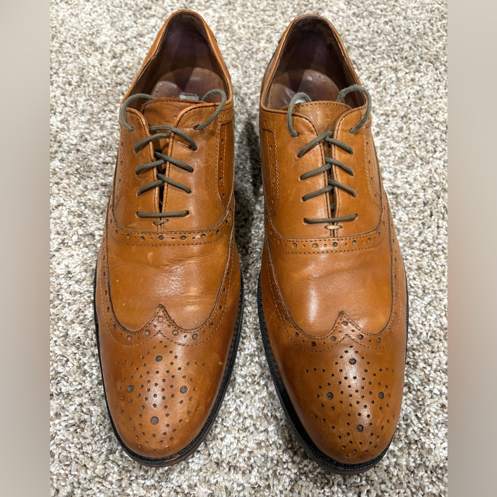 Men's Johnston & Murphy Tan Leather Wingtip Dress Shoes